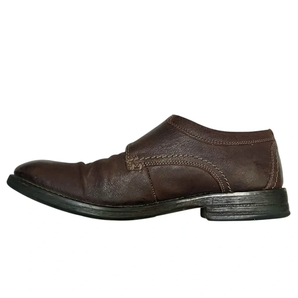 Clarks Brown Leather Delsin Stride Monk Strap Loafer Men’s Size 9.5M